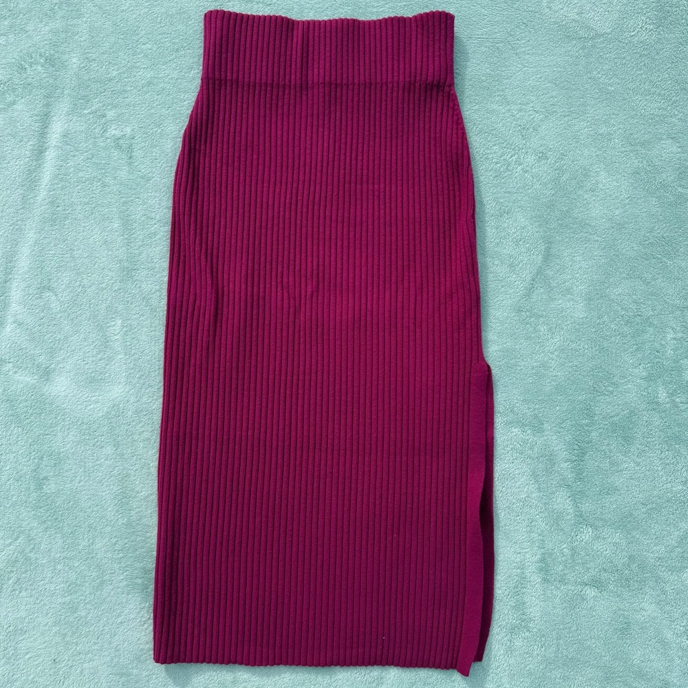 Express ribbed pink pencil skirt